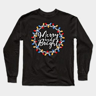 Christmas Merry and Bright Wreath Long Sleeve T-Shirt